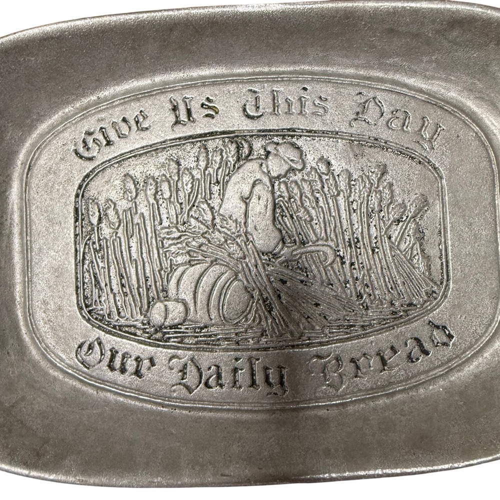 Vintage Wilton Armetale "Give Us This Day Our Daily Bread" Pewter Plate
